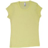 American Apparel - Youth Baby Rib Cap Sleeve T, Lemon, 8