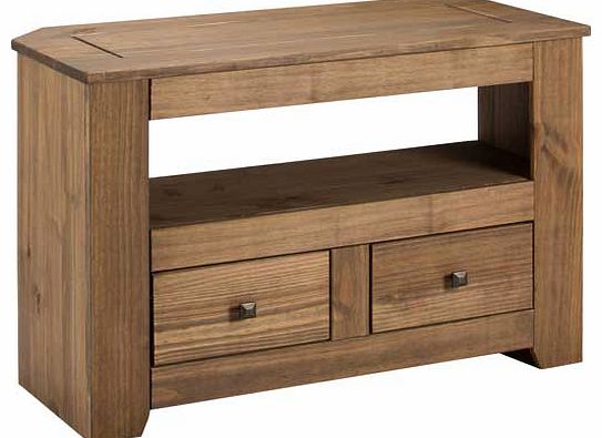 Unbranded Amersham 2 Drawer TV Unit - Dark Solid Pine