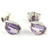 Unbranded Amethyst Coloured Cubic Zirconia Stud Earrings