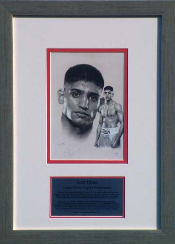 Unbranded Amir Khan signed and framed print
