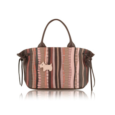 Description  The bright and bold Amity collection features a lively play of swirly vertical leather 