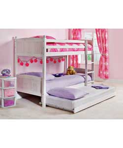 White Bunk Bed with Trundle