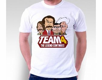 Unbranded Anchorman Team 4 White T-Shirt Large ZT Xmas