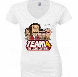 Unbranded Anchorman Team 4 White Womens T-Shirt XX-Large
