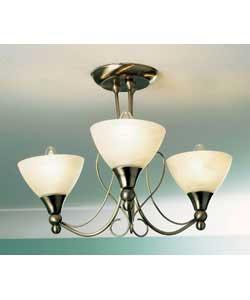 Unbranded Andre Brass 3 Light Ceiling Fitting