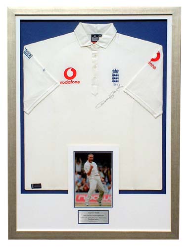 This rare and highly collectable item of Signed Cricket Memorabilia is the actual shirt worn by Fred