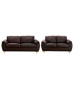 Andria Large Sofa and Regular Sofa - Chocolate