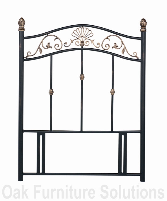 Unbranded Angelica Black/Antique Gold Accent Headboard -