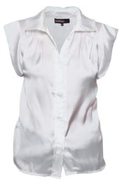 Unbranded Angelica Button Thru Turn Back Short Sleeve Blouse