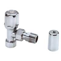 Angled Towel Rail Valve - Chrome Plated