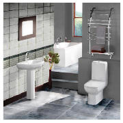 This Annonay Standard Bathroom suite features an acrylic bath with a bath/shower mixer, a ceramic ba