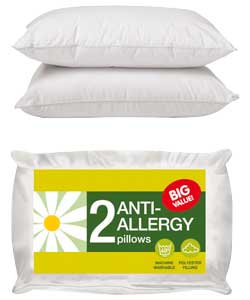 Unbranded Anti-Bacterial Anti-Allergy Pair of Pillows