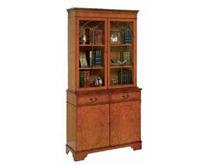 Antique 2 door gothic barred bookcase