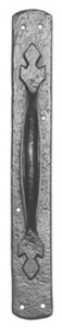 Antique door pull handle, the plate measures 381x50mm