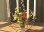 Antique White Candelabra and Glass Vase