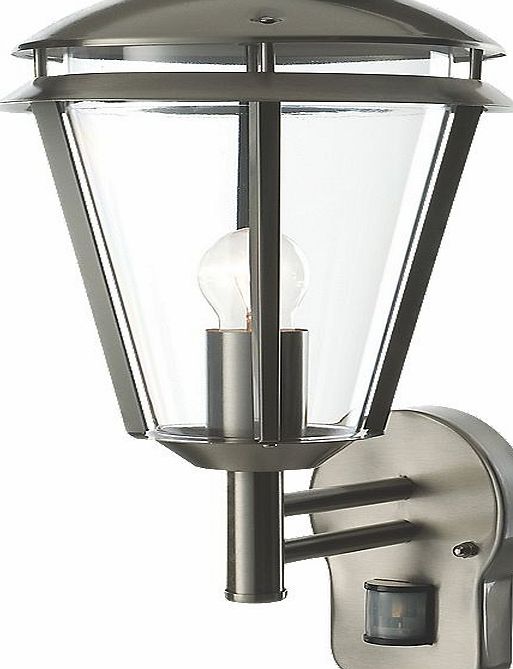 Unbranded Antler Brushed S/Steel Wall Light with PIR 60W