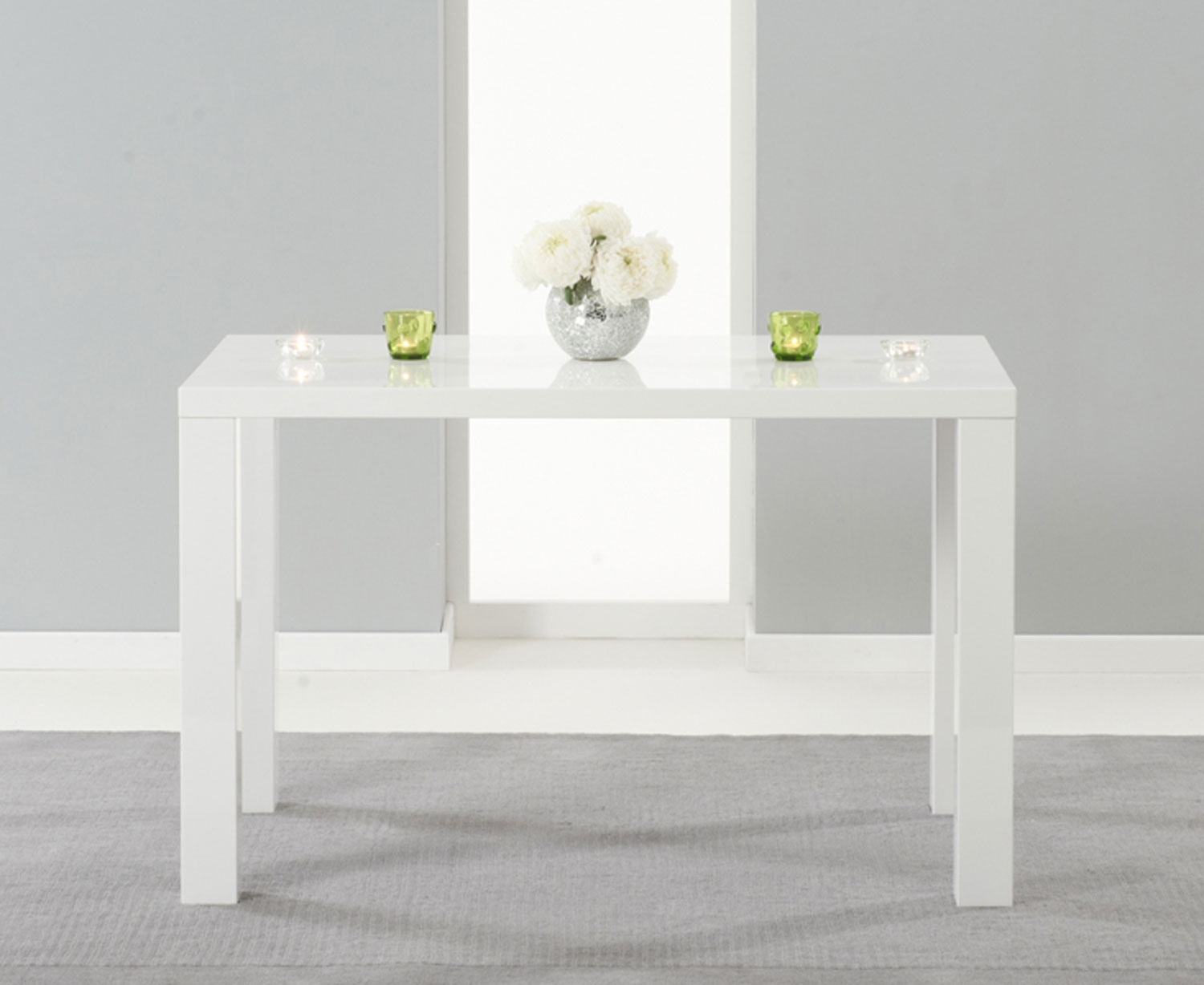Unbranded Antonio White High Gloss Dining Table - 120cm