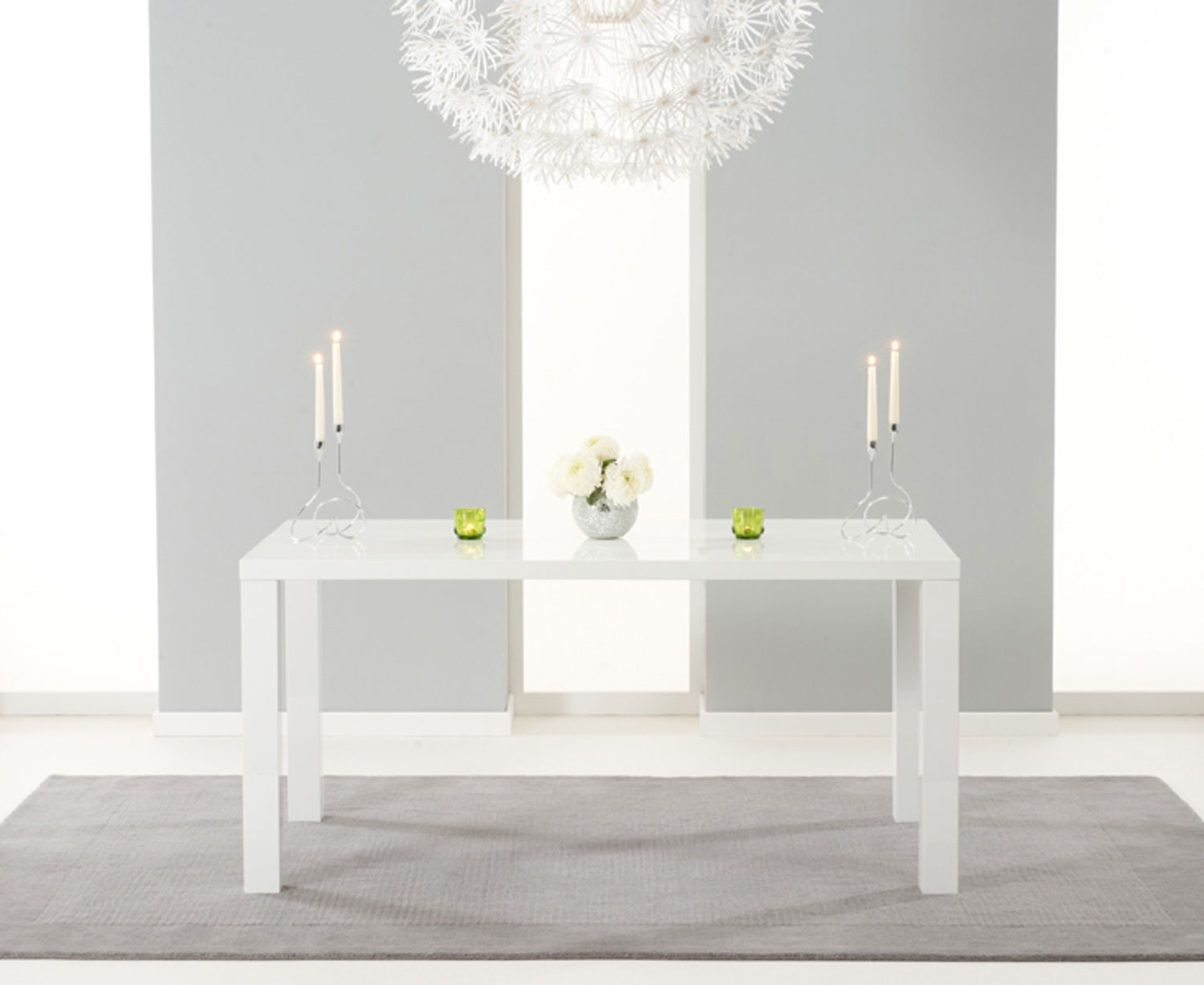 Unbranded Antonio White High Gloss Dining Table - 160cm