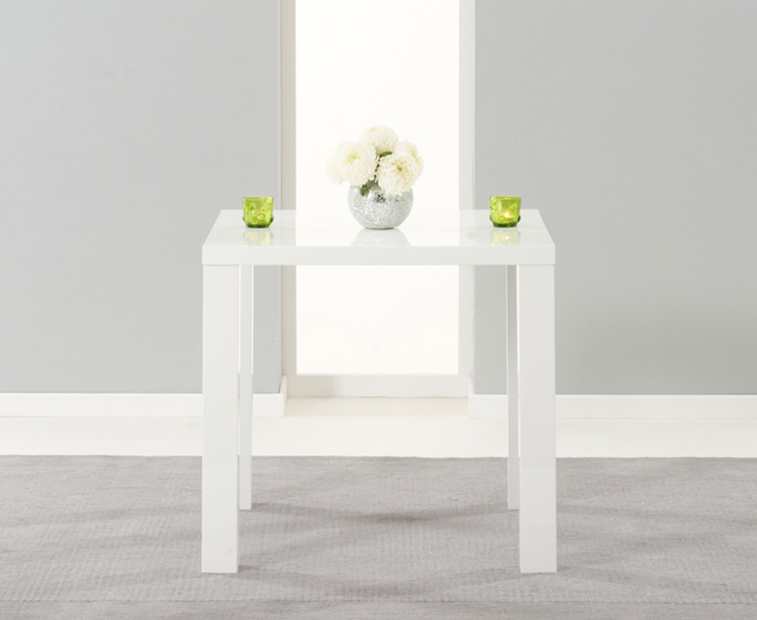 Unbranded Antonio White High Gloss Dining Table - 80cm