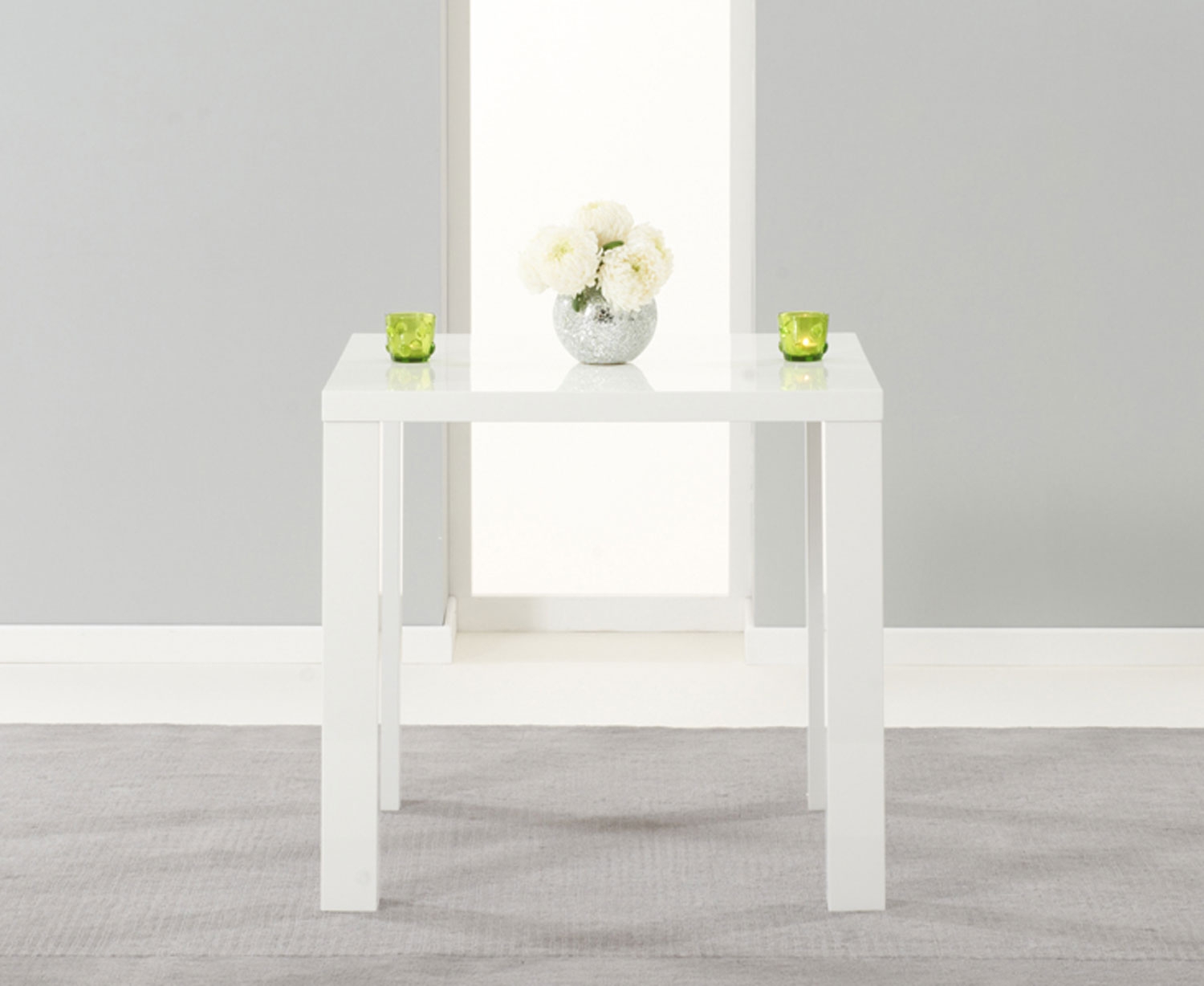 Unbranded Antonio White High Gloss Dining Table - 80cm