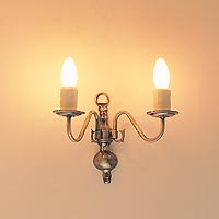 Antwerp Double Wall Light Antique Brass Finish
