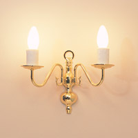 Antwerp Double Wall Light Brass Finish