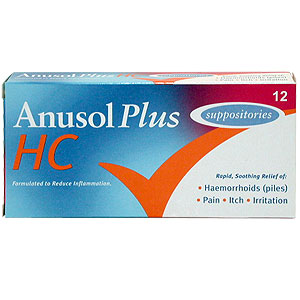 Anusol Plus HC Suppositories - Size: 12