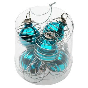 Aqua Spiral Baubles