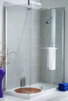Aqualux Walk in Shower Enclosure for Alcoves Silver (No End Panel)