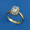 Aquamarine & Diamond Cluster Ring- Gtd 15 Points Diamond