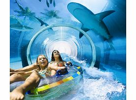 Dubais most legendary waterpark, Aquaventure is overflowing with 42 fun-filled acres for all ages. Experience heart-thumping slides that catapult you through shark filled lagoons, uphill water roller coasters, never ending rapid river adventures and