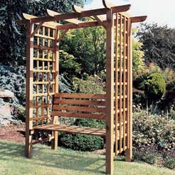 Attractive arbour makes an ideal place to relax. Manufactured from pressure treated timbers.Size: