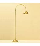 Tall, elegant styled solid brass floor arc lamp.