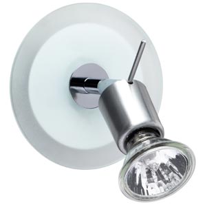 A single dimmable halogen spotlight in stainless s