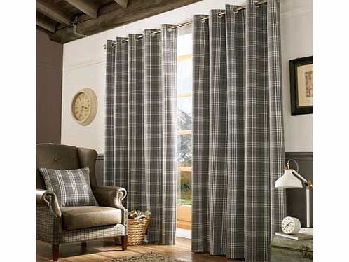 Archie collection features a beautiful heavy weight checked design in a wool look fabric. with contemporary eyelet header. Made from 100% polyester. Lined. Lining fabric: 20% cotton. 80% and polyester. Size 163cm (64 inches) wide by 137cm (54 inches)
