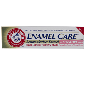 Arm   Hammer Enamel Care Sensitive restores surface enamel for sensitive teeth with regular use. The