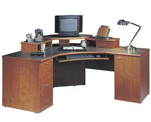 Armortop cherry executive L shape desk