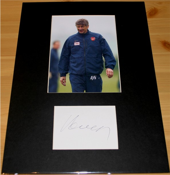 ARSENE WENGER MOUNTED SIGNATURE - 14 x 10 INCHES