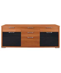 Unbranded Arty Sideboard with High Gloss Doors Walnut Effect