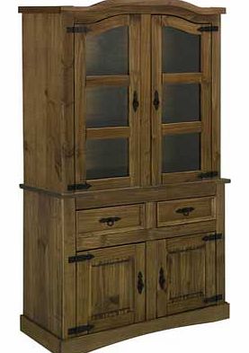 Unbranded Aruba 2 Door Solid Pine Display Cabinet - Dark