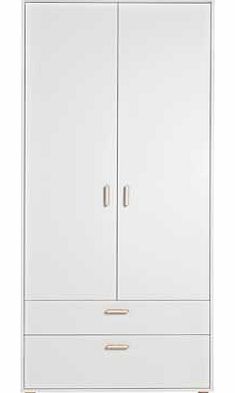Unbranded Arvika 2 Door 2 Drawer Wardrobe - White