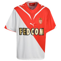 Unbranded AS Monaco Home Shirt 2009/10 - White/Red.