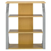 Unbranded Asaro 3 shelf Bookcase, Silver and Walnut Effect