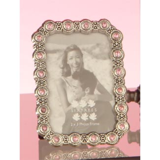 Antique coloured silver frame with light rose jewels