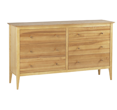 ASH 6 DRAWER WIDE CHEST OF DRAWERS FROM THE CORNDELL METROPOLITAN RANGE IN A GOLD FINISH