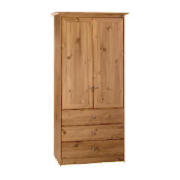 This 2 door plus 3 drawer wardrobe is from the Ashbury range with its antique pine effect and matchi