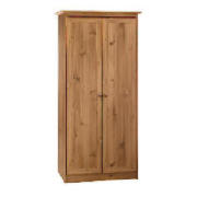 This 2 door wardrobe is from the Ashbury range with its antique pine effect and matching metal antiq
