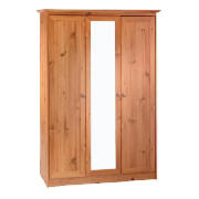 This 3 door wardrobe is from the Ashbury range with its antique pine effect and matching metal antiq
