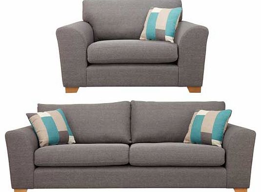 Unbranded Ashdown Extra Large Sofa and Snuggler - Grey
