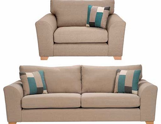 Unbranded Ashdown Extra Large Sofa and Snuggler - Taupe